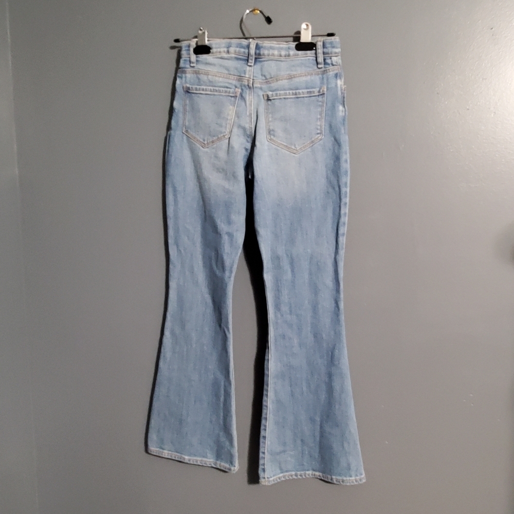 OshKosh B'gosh Blue Flare Girls Jeans High Adj Waist Light Wash Size 12 - Picture 5 of 8